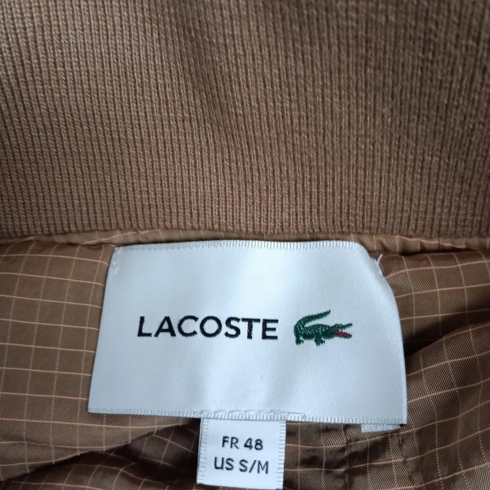 LACOSTE BOMBER JACKET – OLIVE/BROWN, MEN'S UK 38 (EU 48)