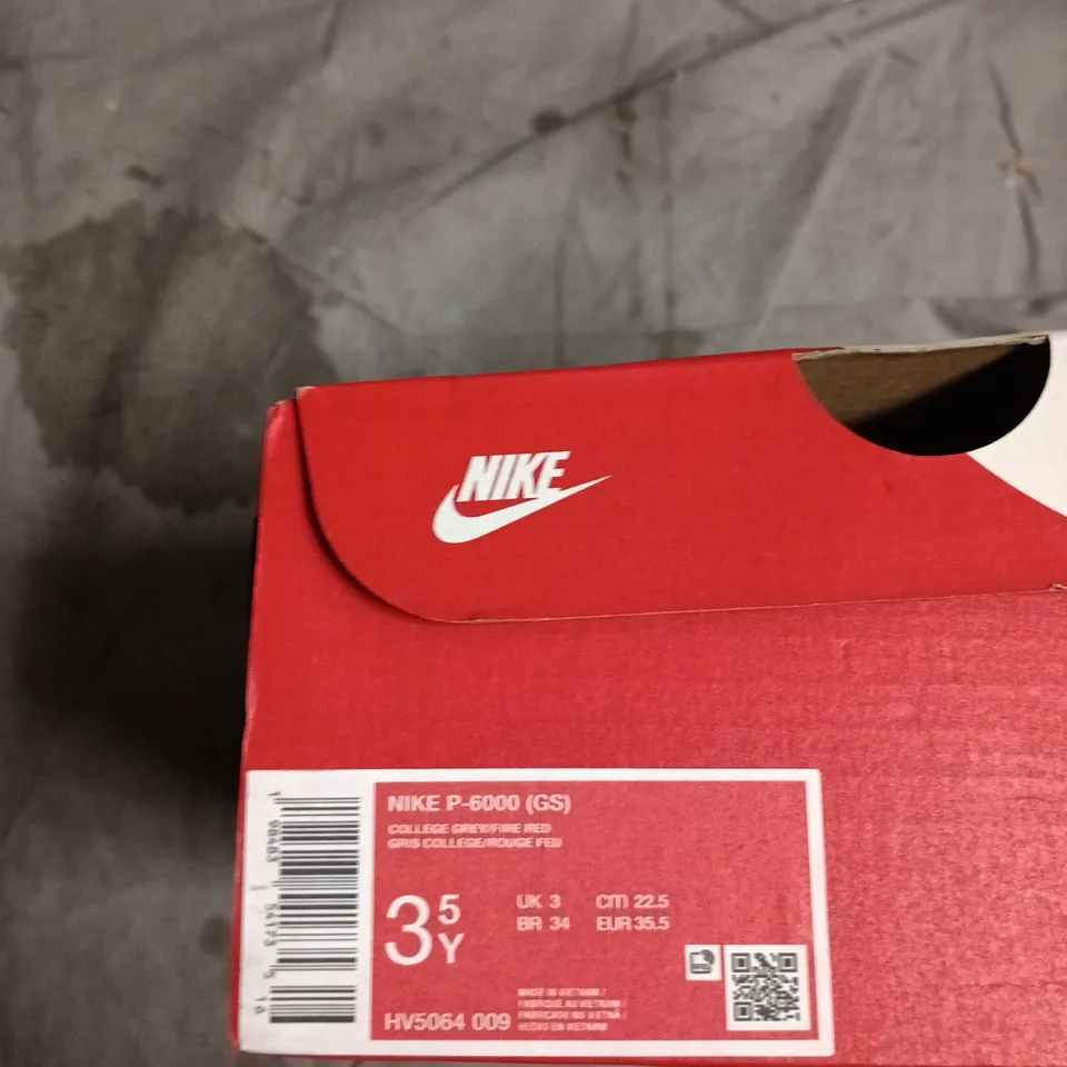 NIKE P-6000 (GS) KIDS' SNEAKERS – WHITE/GREY, UK 3.5 YOUTH