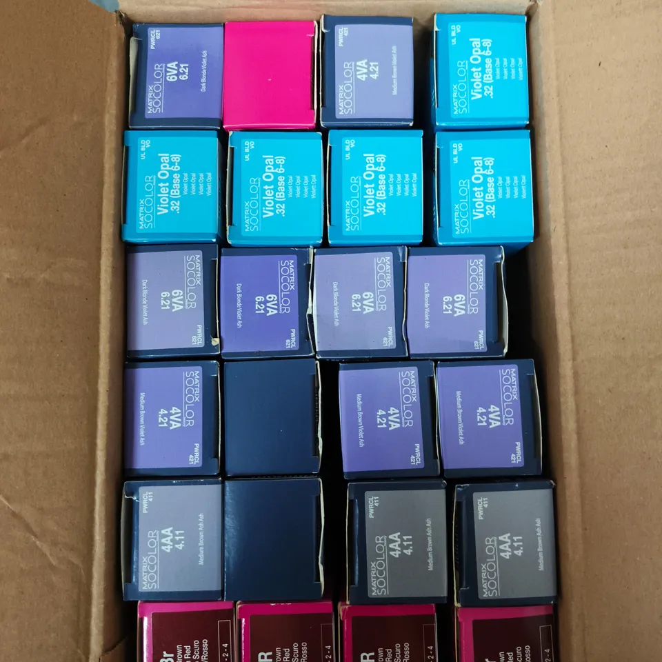 APPROXIMATELY 20 ASSORTED MATRIX SO COLOUR BEAUTY HAIR COLOURS 