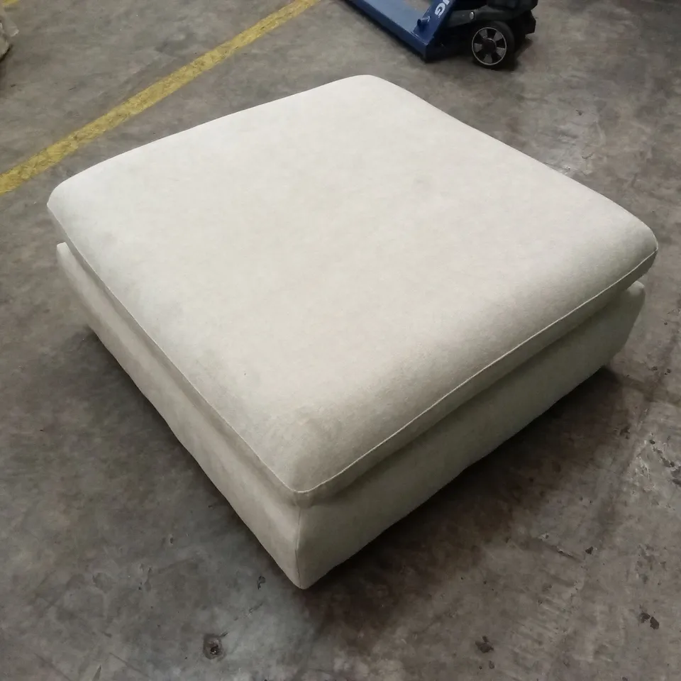 DESIGNER LARGE SQUARE FABRIC FOOTSTOOL