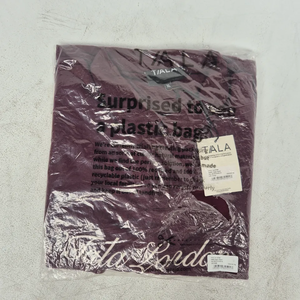BAGGED T/ALA RUGBY SWEATER IN FIG SIZE XL