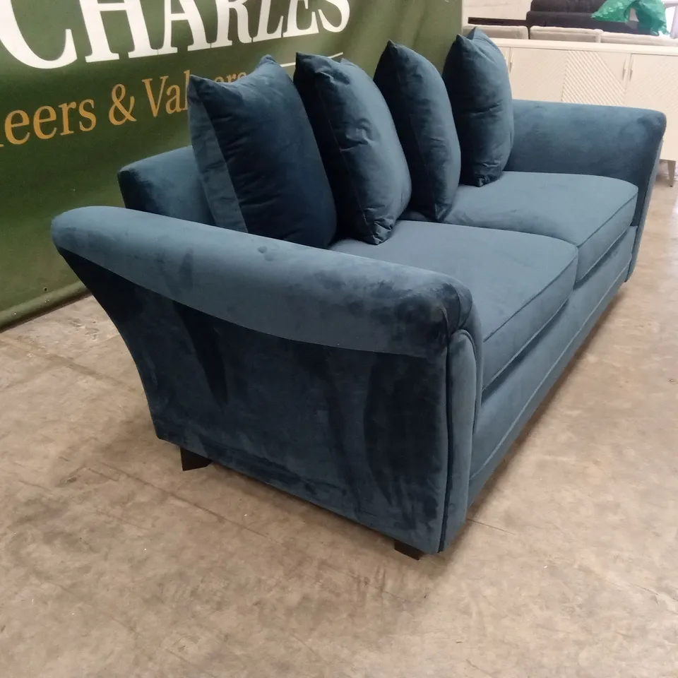 LEILA FABRIC 3 SEATER SOFA - NAVY RRP £649