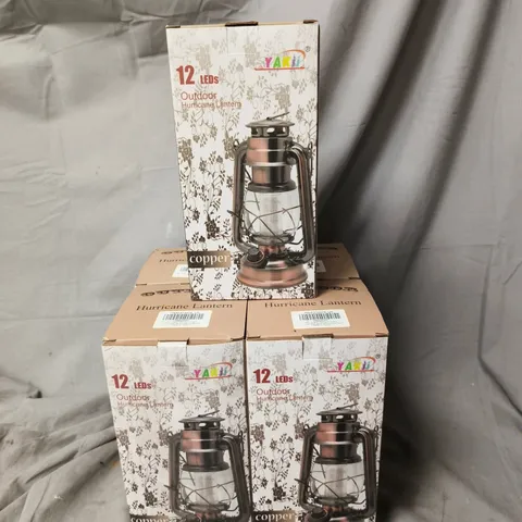 LOT OF 5 OUTDOOR VINTAGE STYLE LED HURRICANE LANTERNS