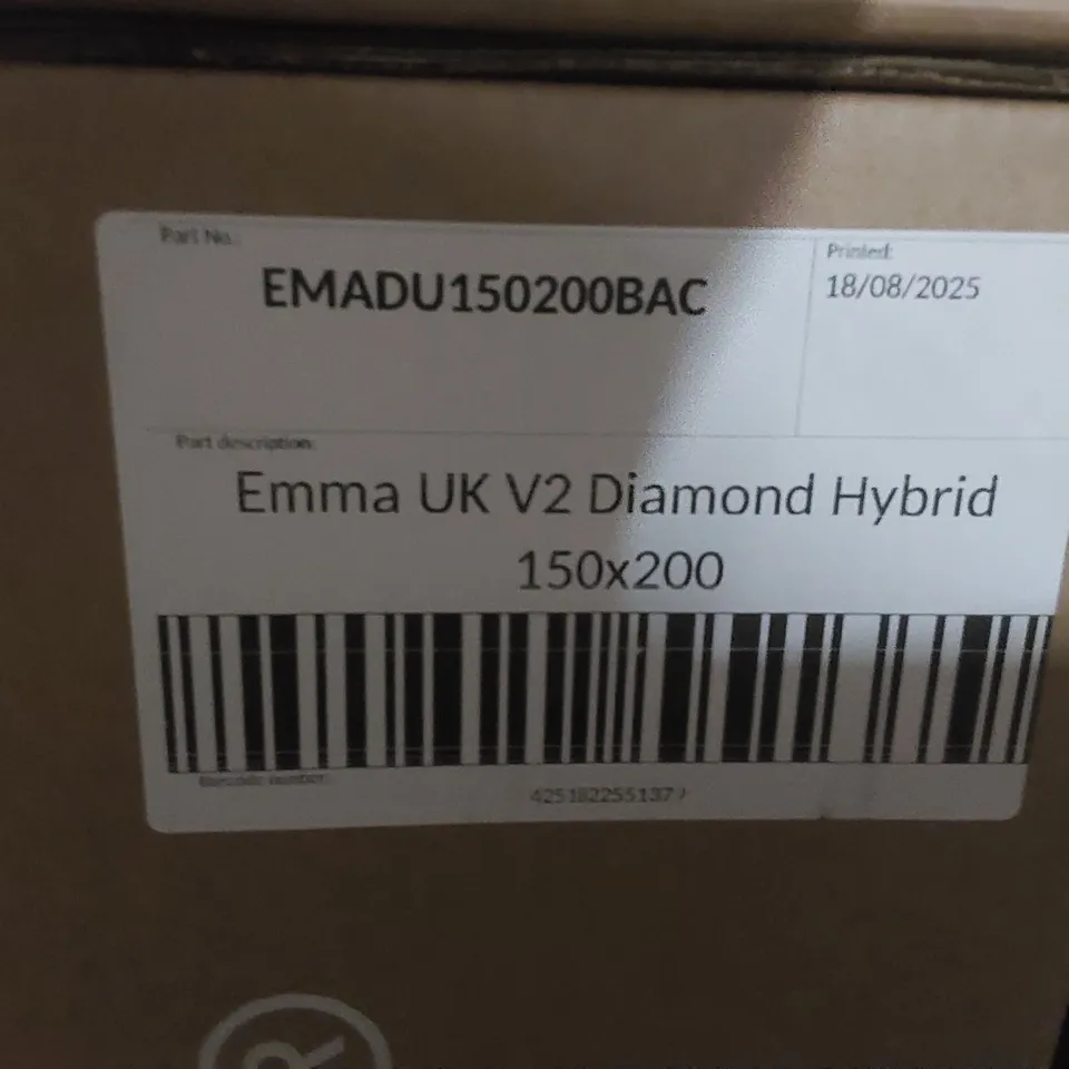 BRAND NEW BOXED EMMA UK V2 DIAMOND HYBRID 150 x 200CM KING SIZE MATTRESS 