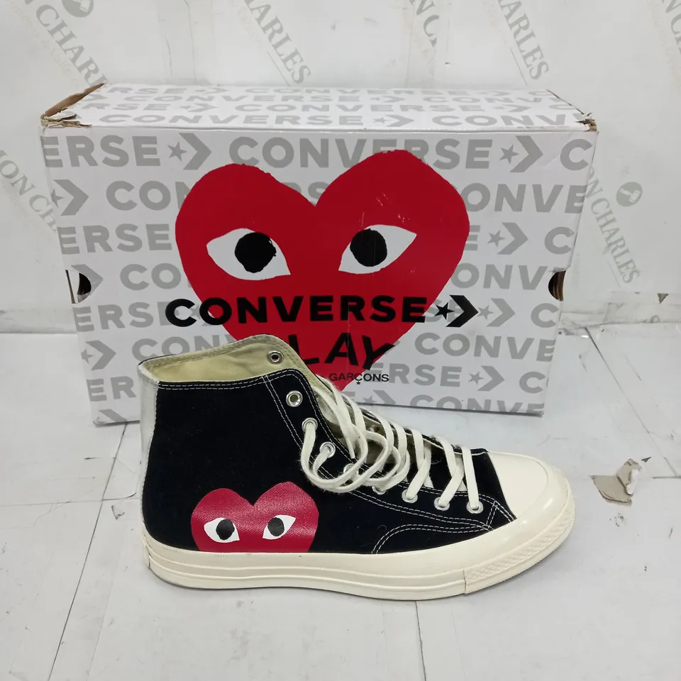 BOXED PAIR OF CONVERSE X COMME DES GARCONS CHUCK 70S CDG HI SIZE UK 10 
