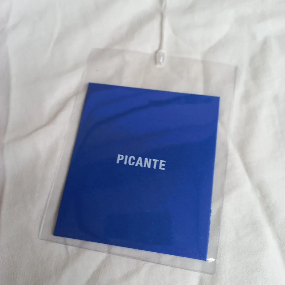 PICANTE MIDWEIGHT T-SHIRT – GREEN SLEEVES, WHITE BODY, LARGE