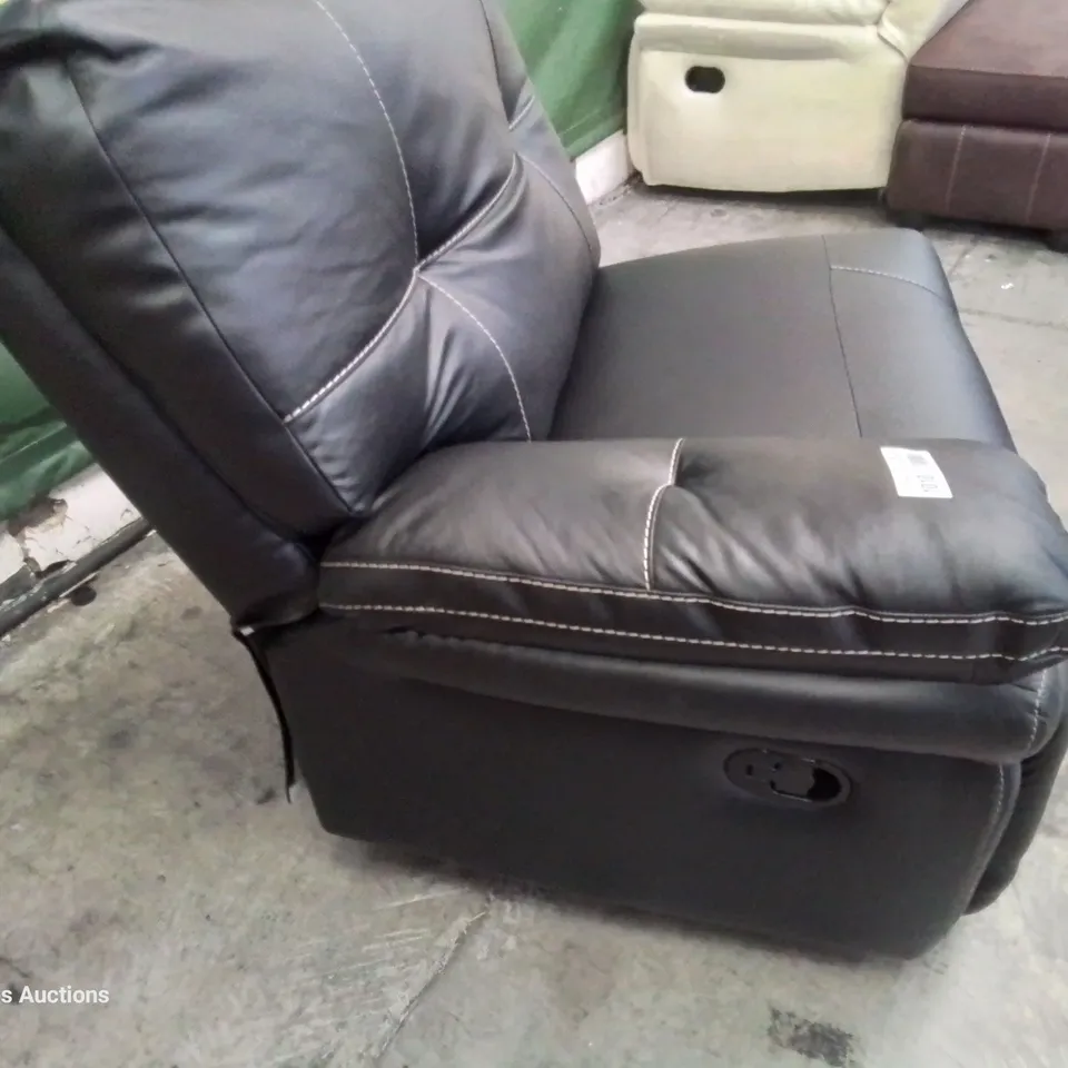 DESIGNER MILAN LHF MANUAL RECLINING END SECTION BLACK PLAIN STITCH