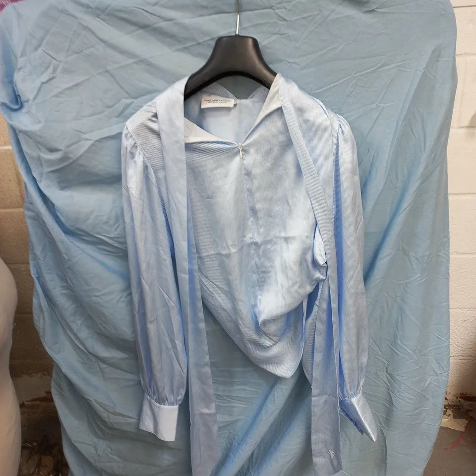 HOLLAND COOPER WOMEN'S LIGHT BLUE STRIPED SHIRT – UK SIZE 14