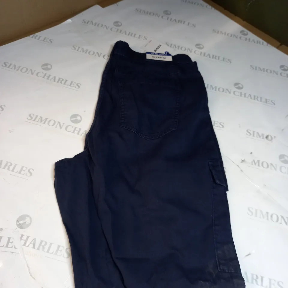 DENIM COTTON CUFFED CARGO PANTS SIZE M