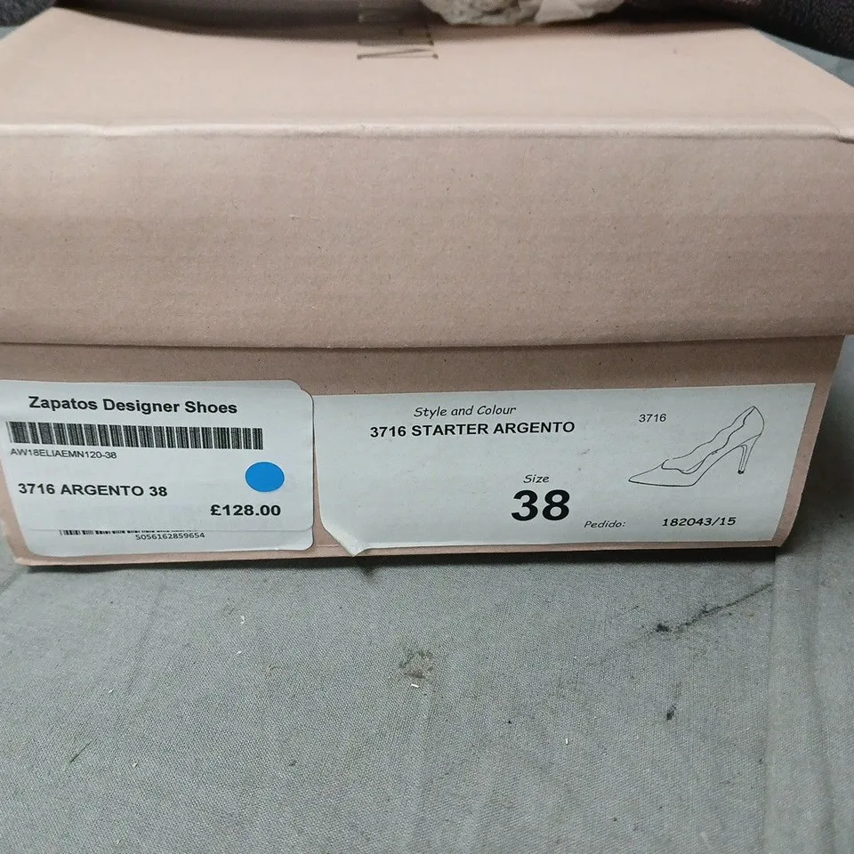 MARIAN STARTER ARGENTO GLITTER HIGH-HEELED SHOES, UK 5 (EU 38)