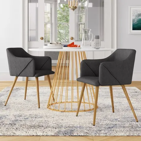 BOXED AGRA ARMCHAIR DARK GREY (SET OF 2)