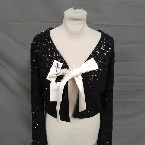 ABERCROMBIE AND FITCH SEQUIN OCCASSIONAL BOW JACKET SIZE M