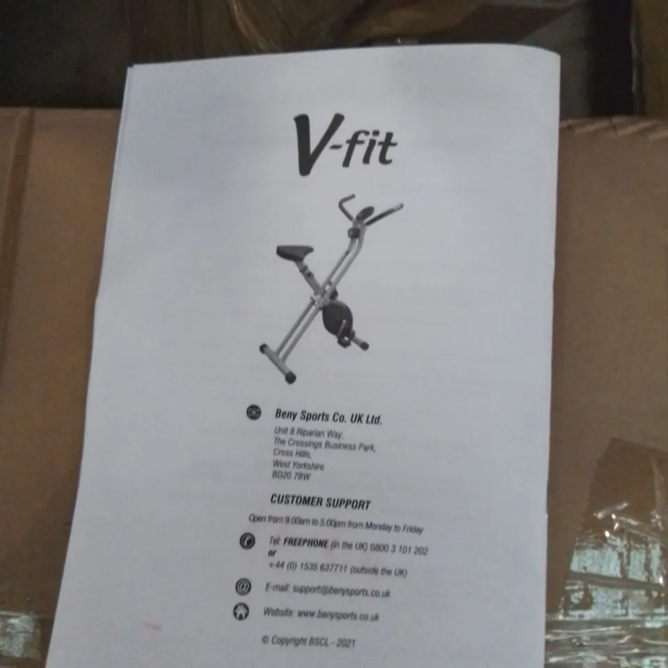 BOXED V-FIT FOLDING X-ER CYCLE EXERCISE BIKE (1 BOX)
