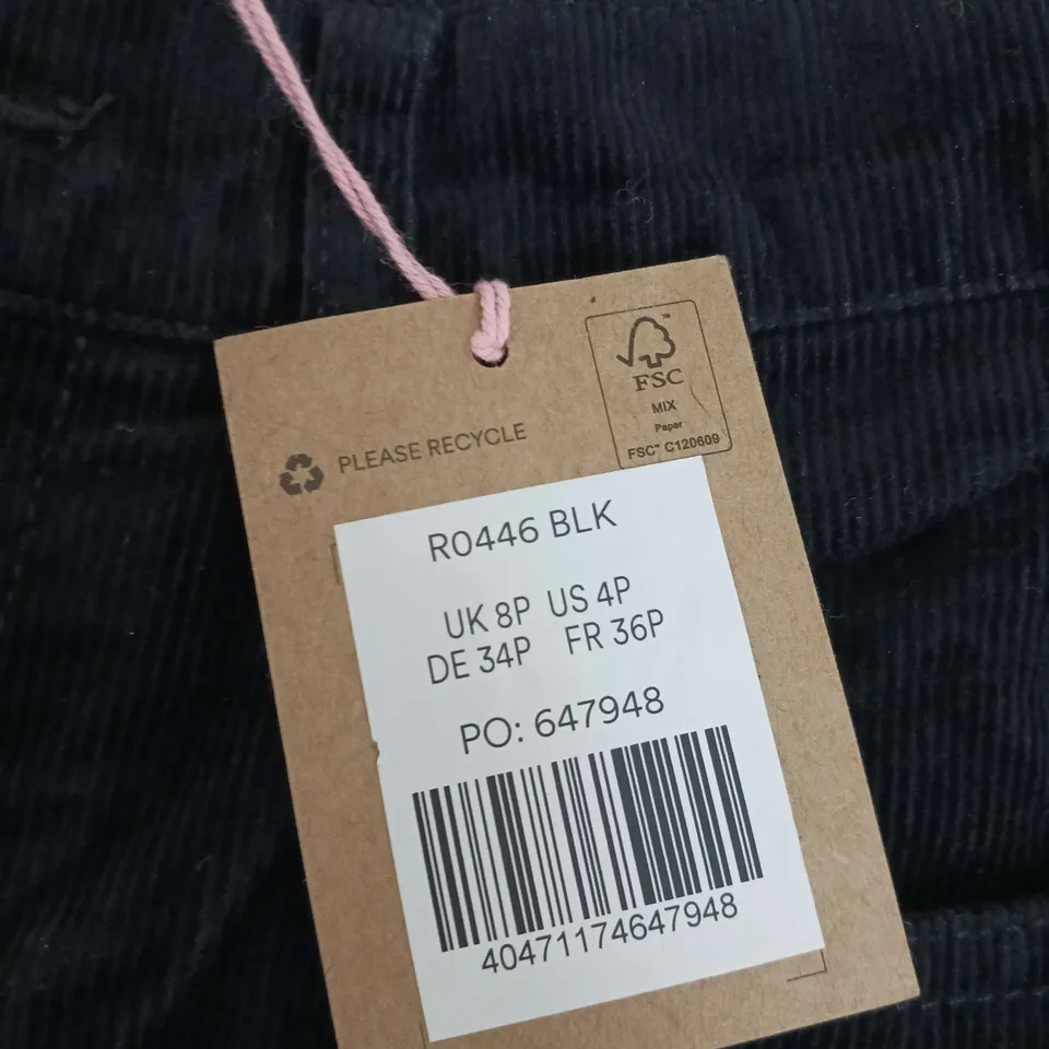 BODEN BLACK CHORD TROUSERS SIZE UK 8P 