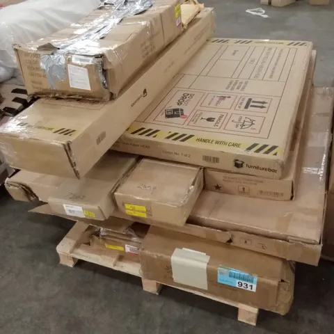 PALLET OF ASSORTED INCOMPLETE FURNITURE PARTS AND PIECES