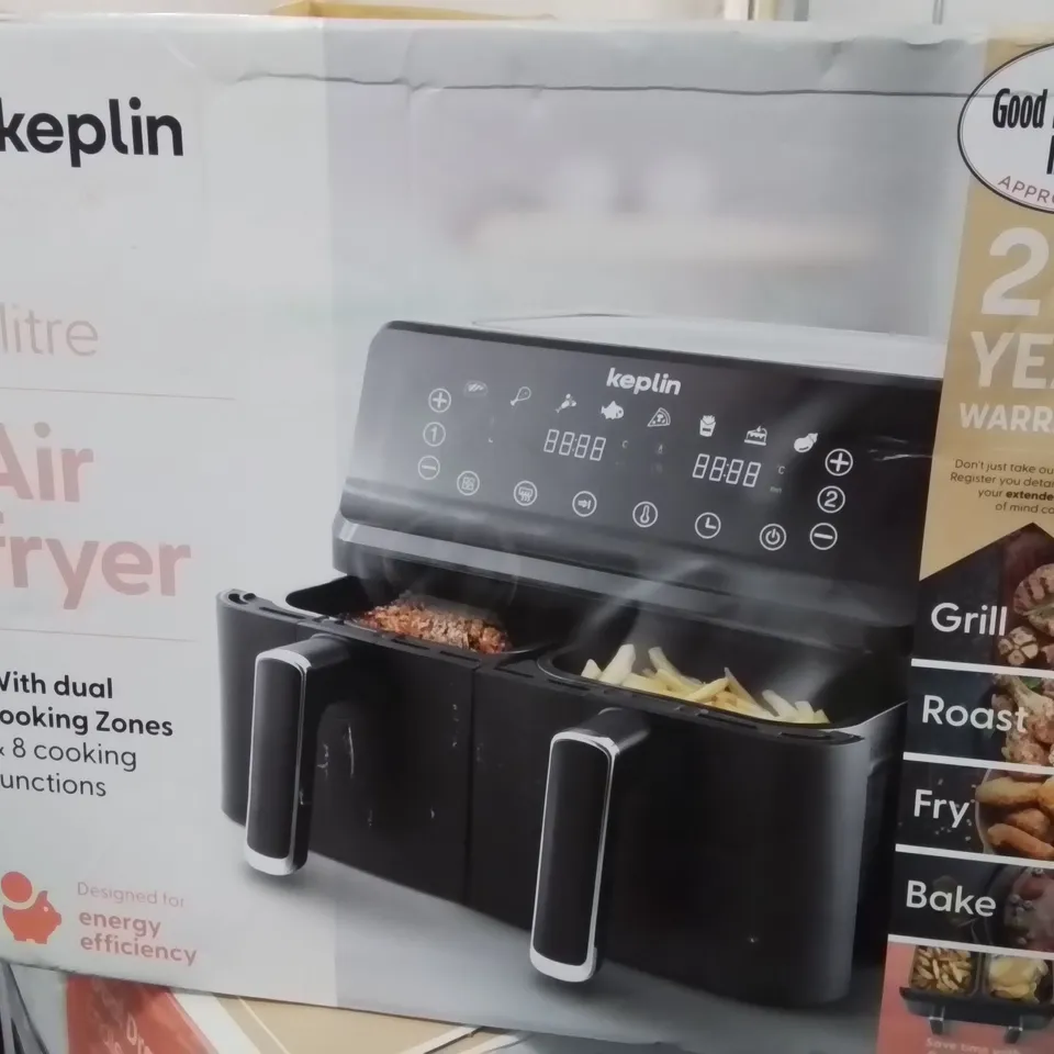 BOXED KEPLIN 9 LITRE DUAL DRAWER AIRFRYER