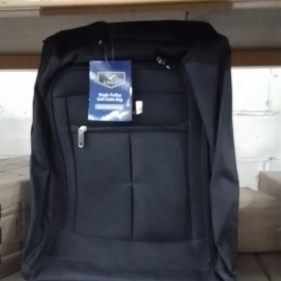SLEEVED SINGLE TROLLEY SOFT CABIN BAG BLACK 
