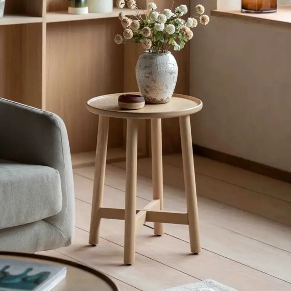 BOXED DUNELM CEDAR & SAGE KALIA SIDE TABLE, OAK EFFECT