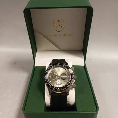 MENS FRANK SCHMIDT WATCH β MULTI FUNCTION SUB DIALS WITH DATE β HQ RUBBER SPORTS STRAP β 3ATM WATER RESISTANT