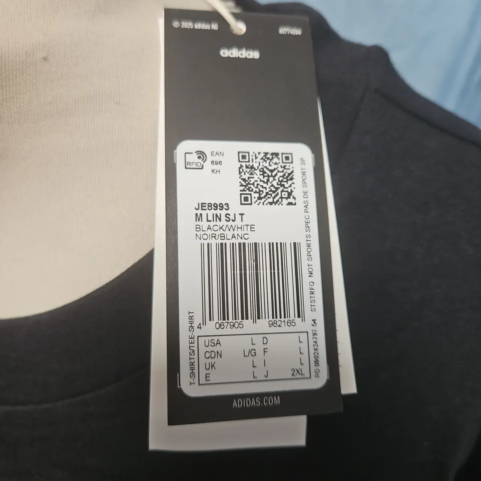 ADIDAS REGULAR FIT BLACK CREW NECK T-SHIRT - UK L