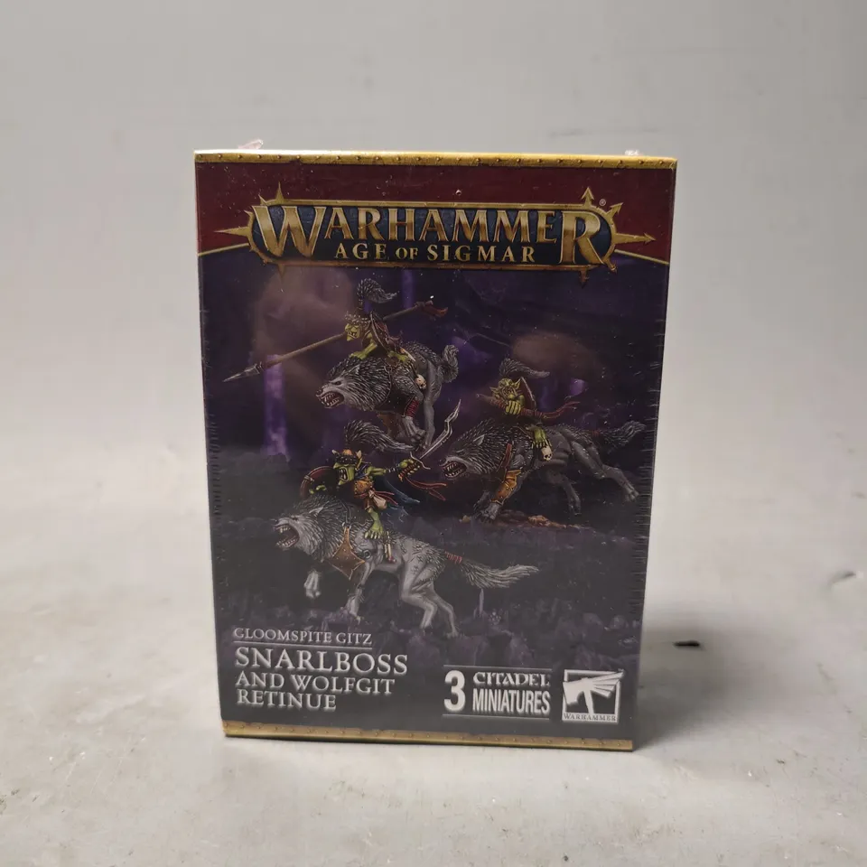 SEALED WARHAMMER AGE OF SIGMAR GLOOMSPITE GITZ SNARLBOSS AND WOLFGIT RETINUE 