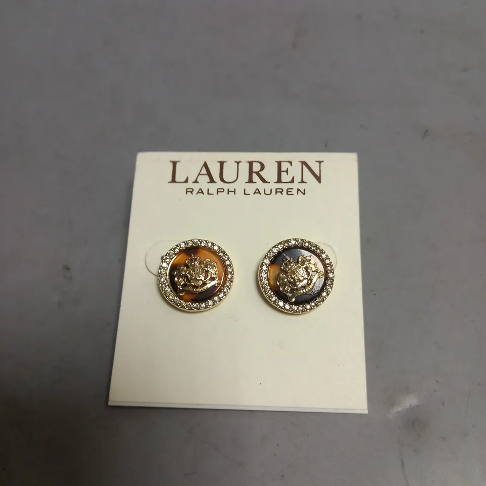 LAUREN RALPH LAUREN EARRINGS IN GOLD/BROWN