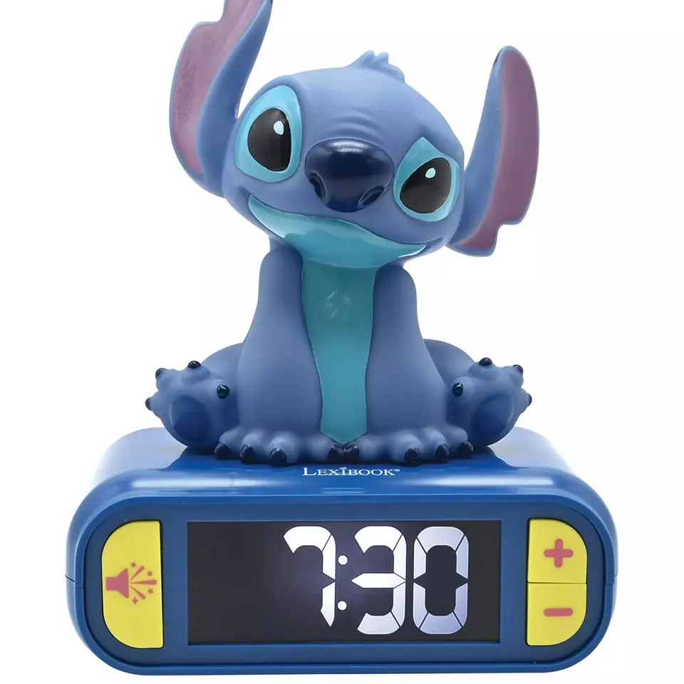 DISNEY DIGITAL ALARM CLOCK WITH A 3D STITCH NIGHT LIGHT AND SOUND EFFECTS