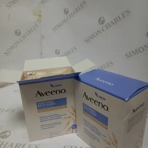LOT OF TWO TO INCLUDE AVEENO SOOTHING BATH SOAK OAT SACHETS