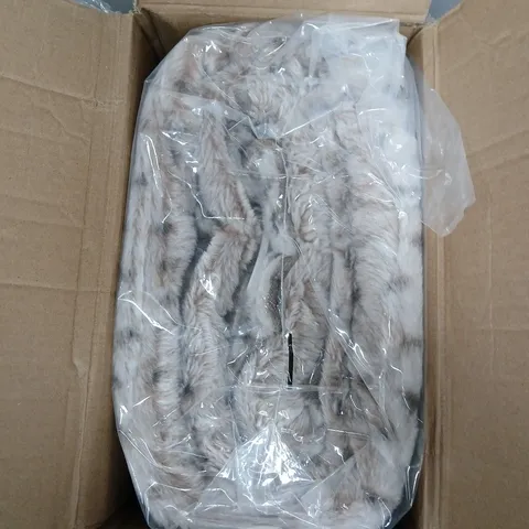 COZEE HOME PRINT FAUX FUR & VELVET THROW WITH 9 HEAT SETTINGS