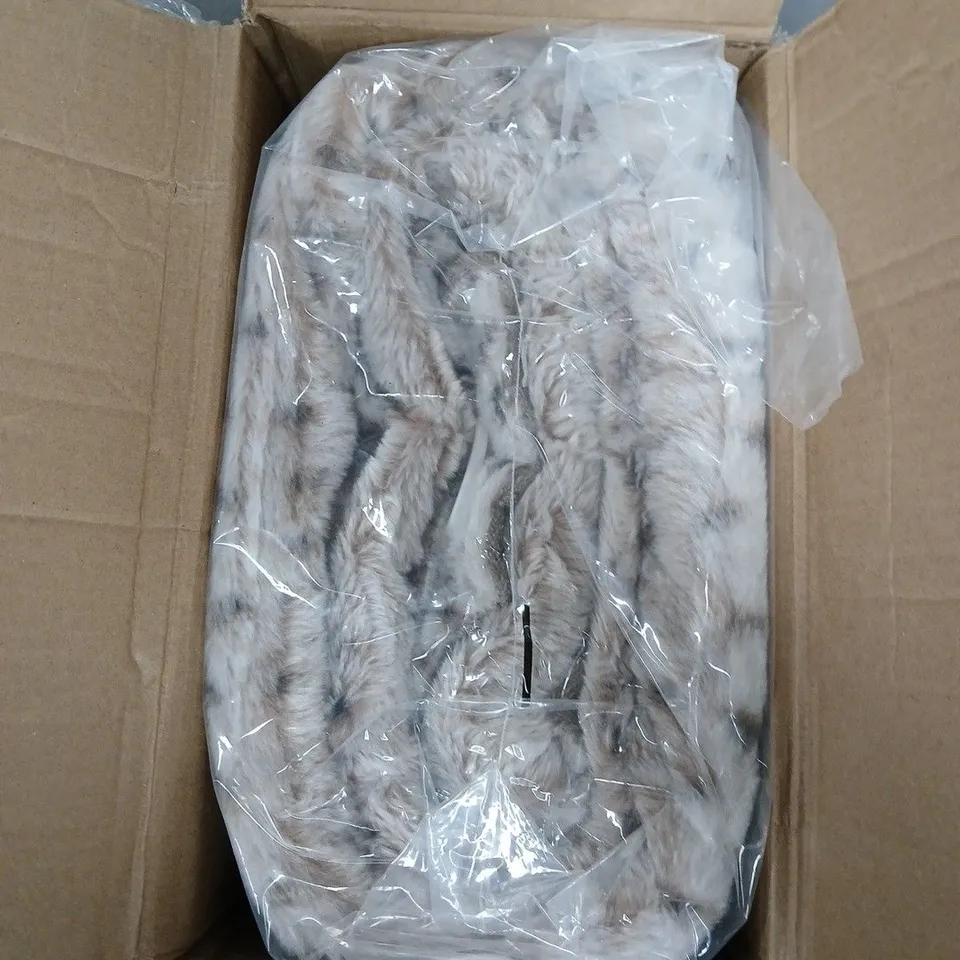 COZEE HOME PRINT FAUX FUR & VELVET THROW WITH 9 HEAT SETTINGS