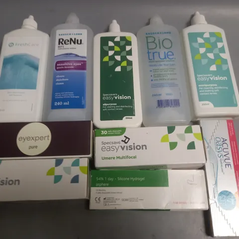 LOT OF ASSORTED EYE CARE ITEMS TO INCLUDE SPECSAVERS, ACUVUE AND BAUSCH & LOMB