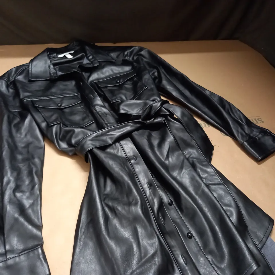 H&M PU SHIRT DRESS - UK M