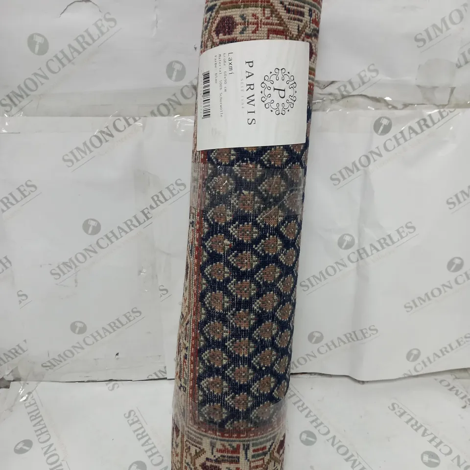 PARWIS SAROUGH HAND KNOTTED BLUE MULTI RUG 60 X 90CM