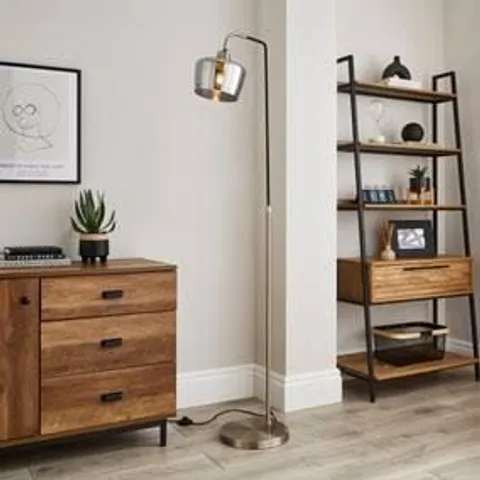 BOXED AUBURN INDUSTRIAL ADJUSTABLE FLOOR LAMP