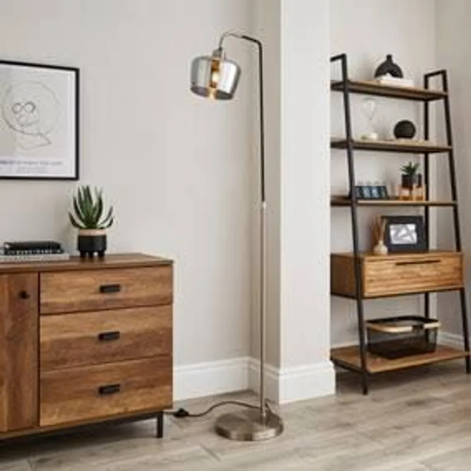 BOXED AUBURN INDUSTRIAL ADJUSTABLE FLOOR LAMP