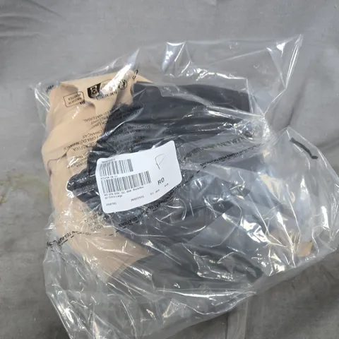 RHONDA SHEAR 2 PACK SCALLOPED GEL BRA WITH MESH NECKLINE BLACK/BEIGE SIZE XL