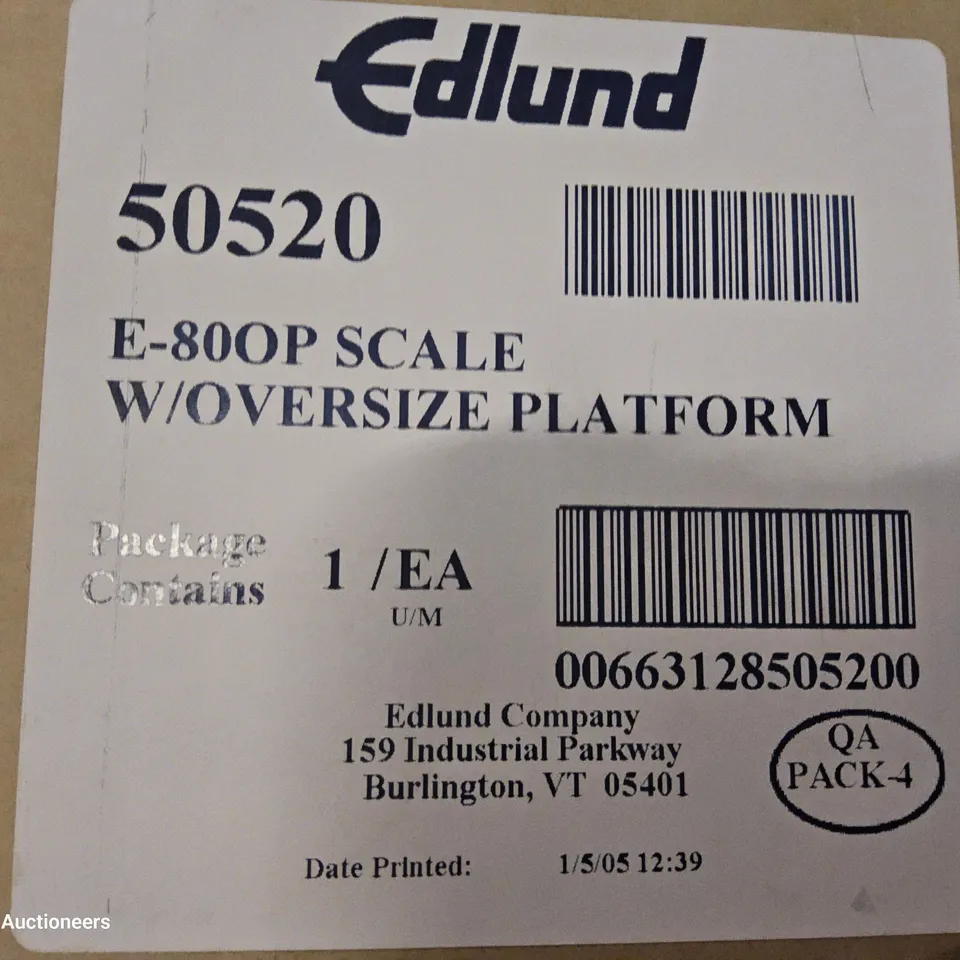 BOXED EDLUND ELECTRONIC FOOD SCALE E-80 EPWITH OVERSIZE PLATFORM