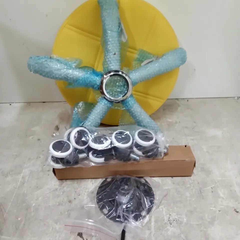 BOXED KKTONER ROLLING STOOL (CIRCULAR SEAT) COLOUR (YELLOW) 