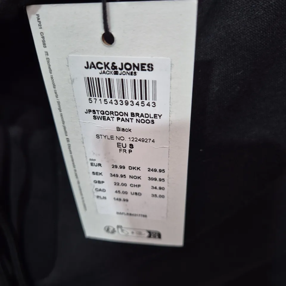 JACK & JONES MEN'S PANTS STUDIO SWEATPANTS – BLACK, UK SMALL (S)