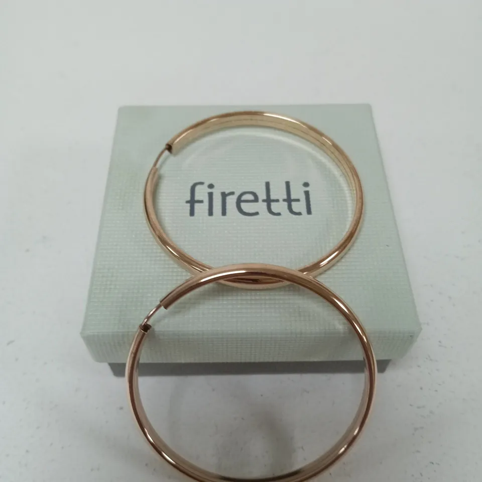FIRETTI ROSE GOLD-TONE HOOP EARRINGS