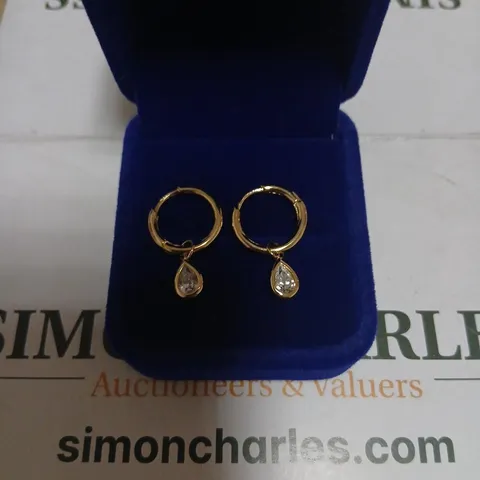 DIAMONIQUE 1.8CT BIRTHSTONE HOOP EARRINGS STERLING SILVER APRIL