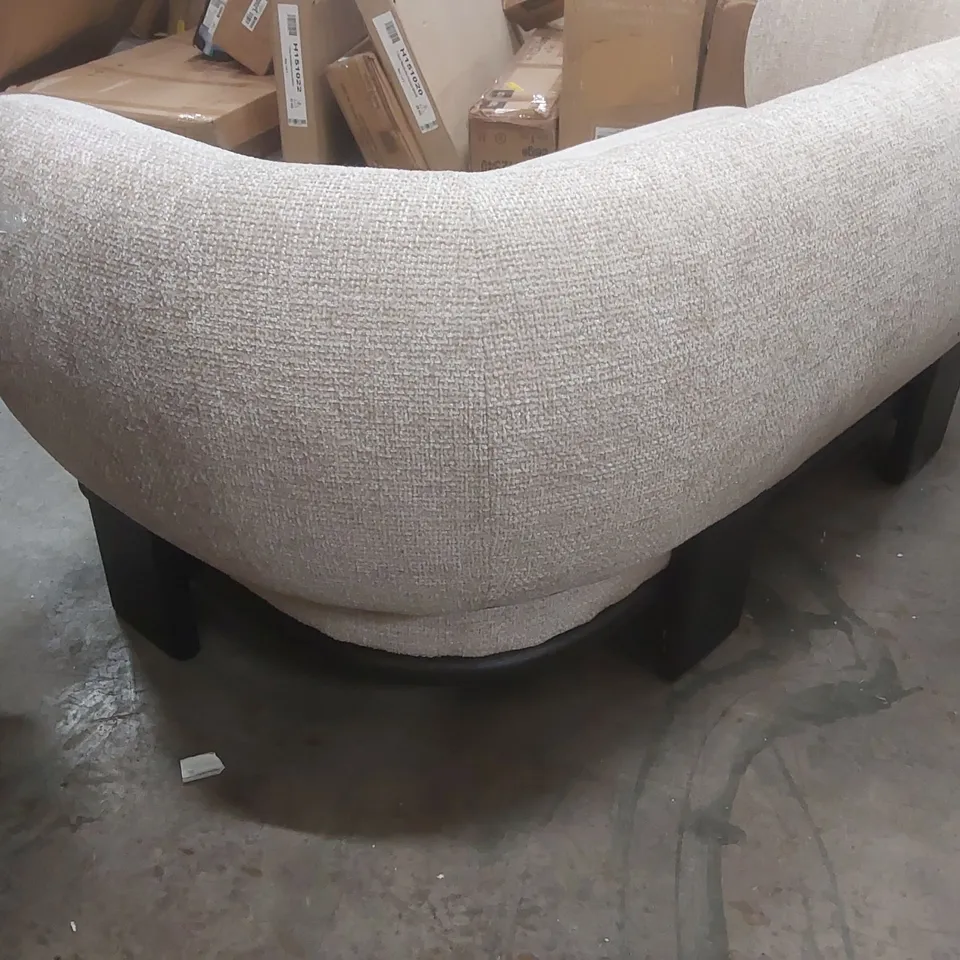 DANETTI FLORENCE NATURAL FABRIC WITH DARK WOOD 2 SEATER SOFA