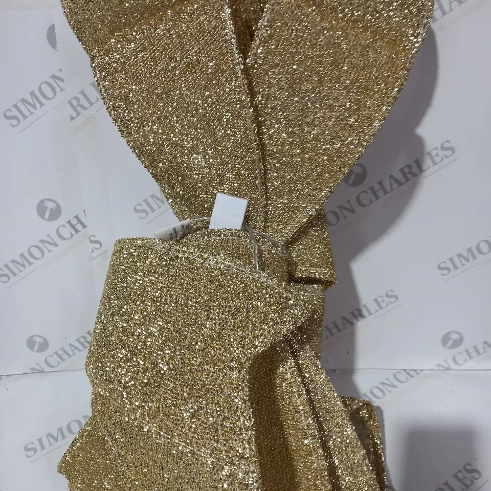 BOXED FESTIVE 55 X 72CM LIT CHAMPAGNE BOW