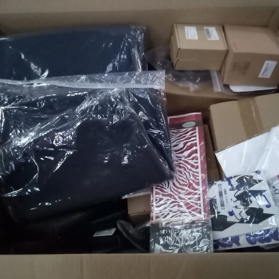 PALLET OF 4 BOXES CONTAINING ASSORTED ITEMS INCLUDING HAND EXERCISER, ARMORALL ALL ROUND WIPES, PTERODACTYL COSTUME, TOTE BAG, SIXTY YEARS A FISHERMAN BOOK, WELCOME TO CURIOSITY DVD