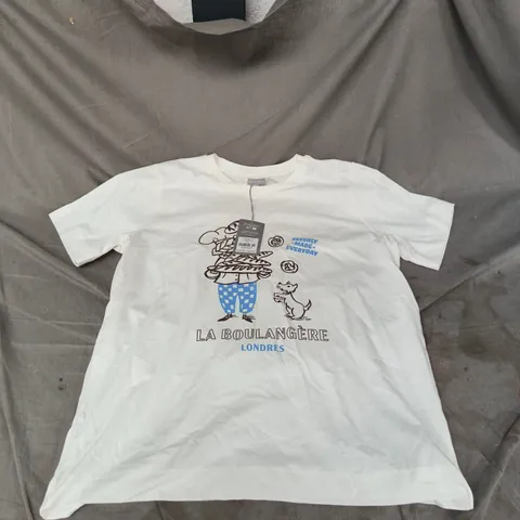 OLIVER BONAS -  LA BOULANGERIE TEE IVORY UK 12