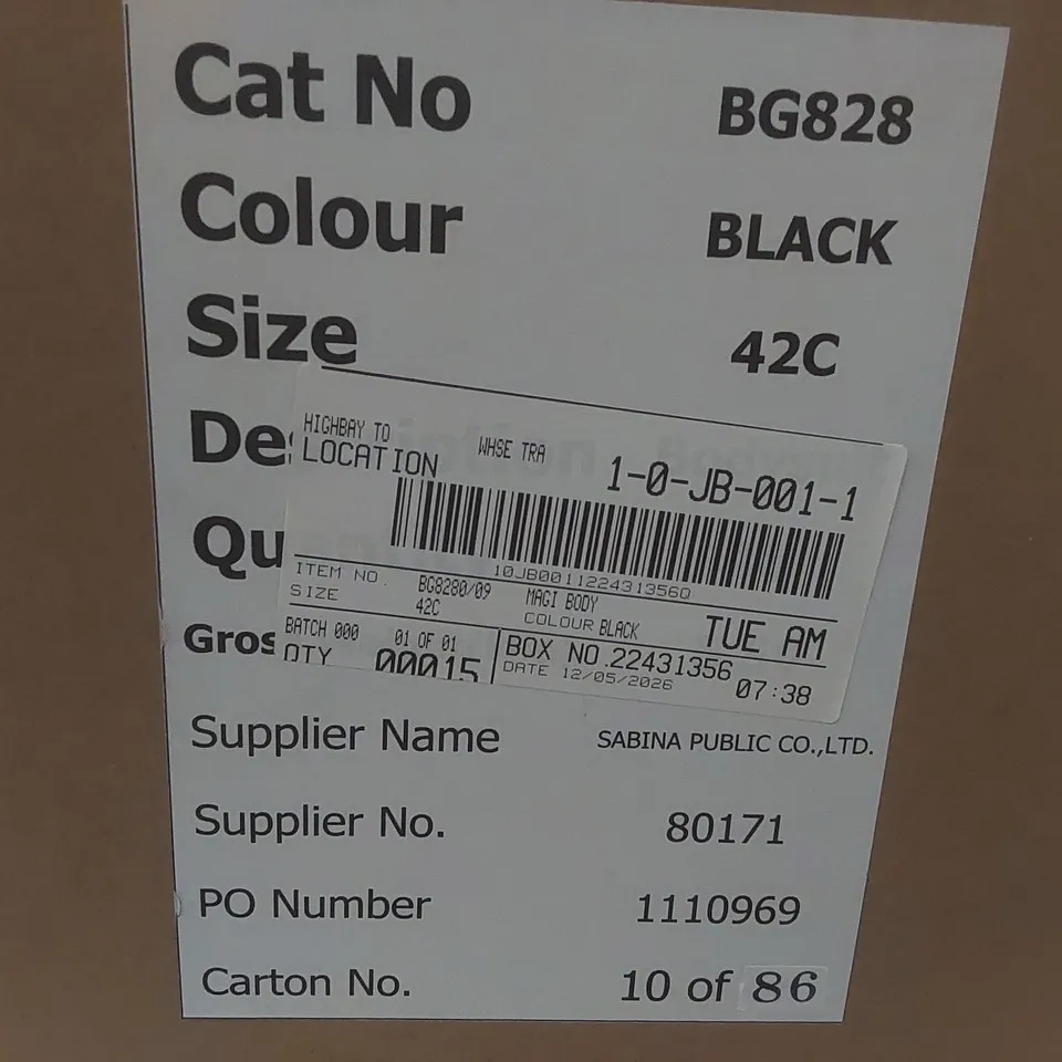 BOX CONTAINING APPROXIMATELY 15x BRAND NEW MAGISCULPT BLACK BODYSUITS - SIZE 42C