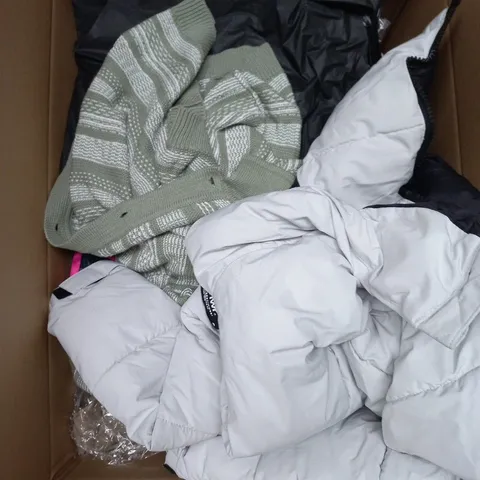 APPROXIMATELY 25 ASSORTED CLOTHING PRODUCTS IN VARIOUS STYLES & SIZES
