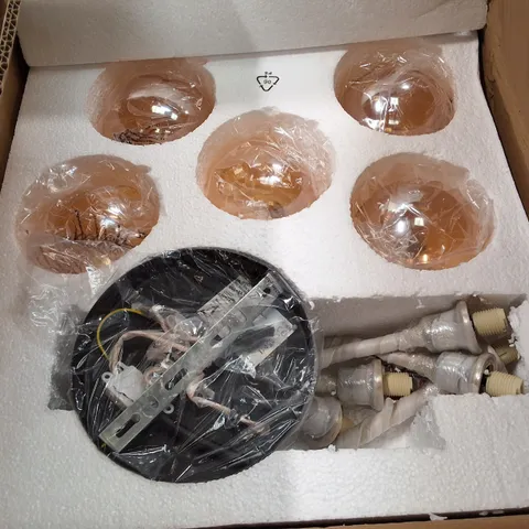 BOXED ZMH CEILING LIGHT LIVING ROOM WITH 5 BULBS GLASS BALLS
