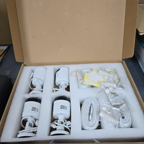 SWANN SECURITY CAMERA SYSTEM KIT – 4 CAMERAS WITH MOUNTS, CABLES AND POWER ADAPTERS 