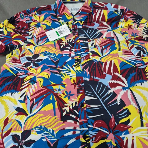 PENGUIN COLOURFUL BUTTON SHIRT - SIZE L